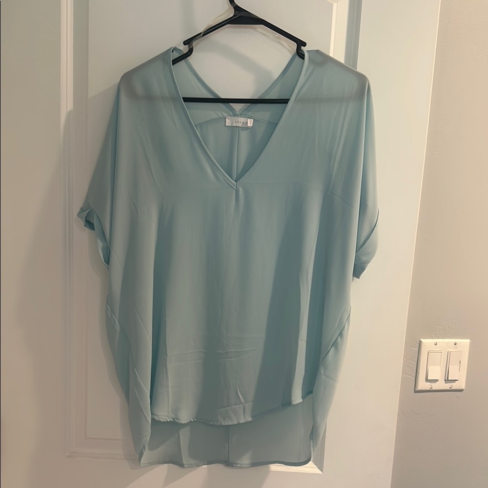Lush Green Short Sleeve Boxy Blouse
